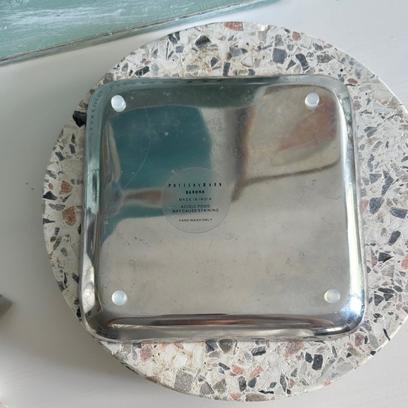 Pottery Barn Barona Pewter Dishes Made in India (2) - Picture 2 of 8